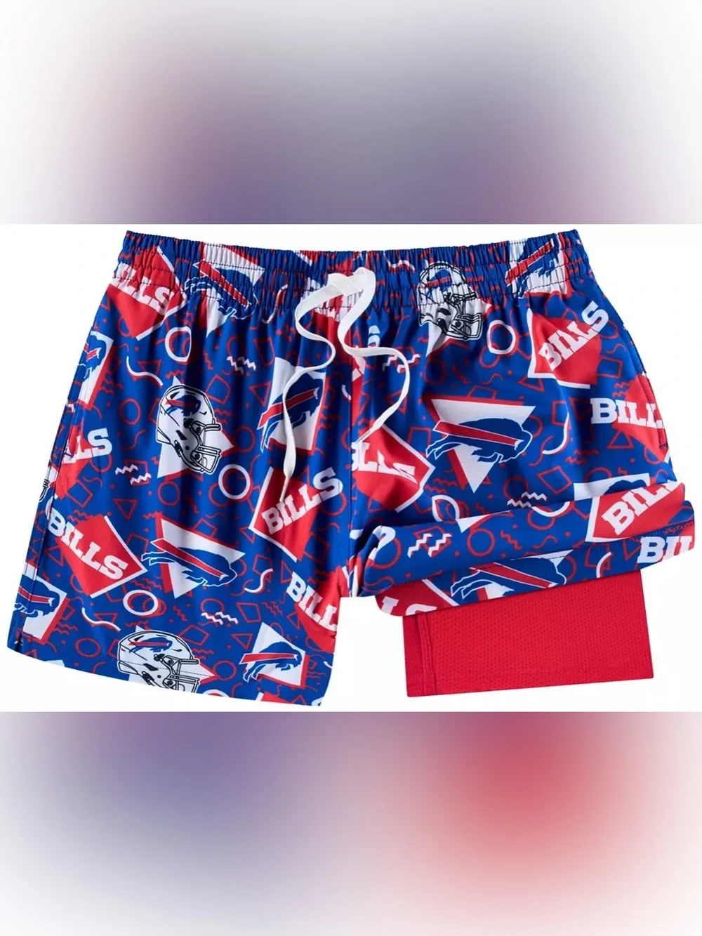 chubbies Men's Buffalo Bills Navy Game Day Swim Trunks Size Large